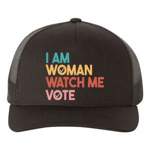 I Am Woman Watch Me Vote Yupoong Adult 5-Panel Trucker Hat