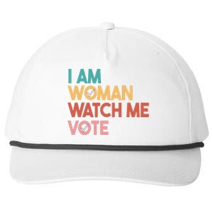 I Am Woman Watch Me Vote Snapback Five-Panel Rope Hat