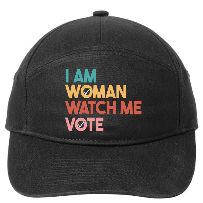 I Am Woman Watch Me Vote 7-Panel Snapback Hat