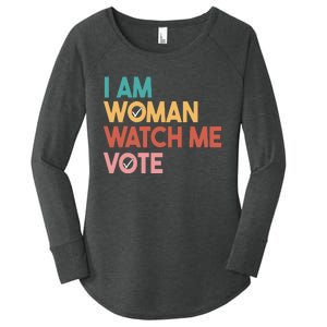 I Am Woman Watch Me Vote Women's Perfect Tri Tunic Long Sleeve Shirt