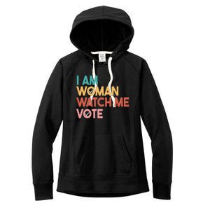 I Am Woman Watch Me Vote Women's Fleece Hoodie