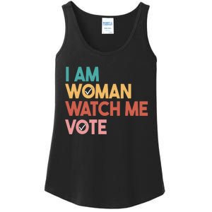 I Am Woman Watch Me Vote Ladies Essential Tank