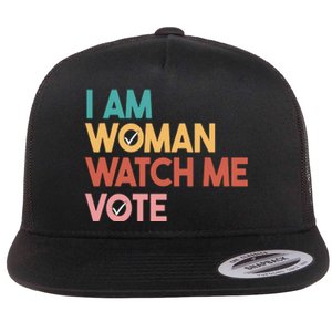 I Am Woman Watch Me Vote Flat Bill Trucker Hat