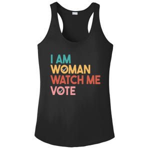 I Am Woman Watch Me Vote Ladies PosiCharge Competitor Racerback Tank