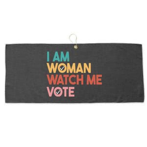 I Am Woman Watch Me Vote Large Microfiber Waffle Golf Towel