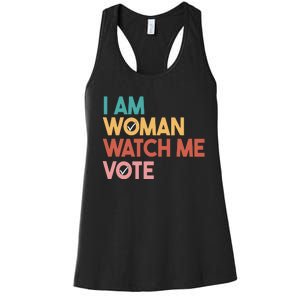 I Am Woman Watch Me Vote Women's Racerback Tank