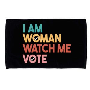 I Am Woman Watch Me Vote Microfiber Hand Towel