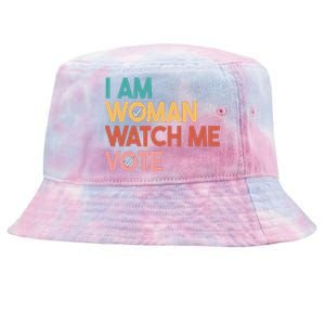 I Am Woman Watch Me Vote Tie-Dyed Bucket Hat