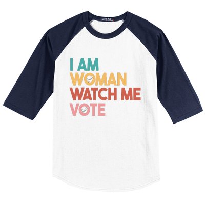 I Am Woman Watch Me Vote Baseball Sleeve Shirt