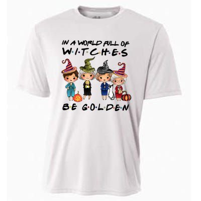 In A World Full Of Witches Be Golden Vintage Funny Halloween Cooling Performance Crew T-Shirt