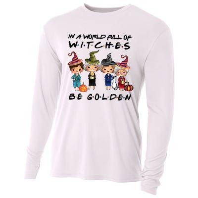 In A World Full Of Witches Be Golden Vintage Funny Halloween Cooling Performance Long Sleeve Crew