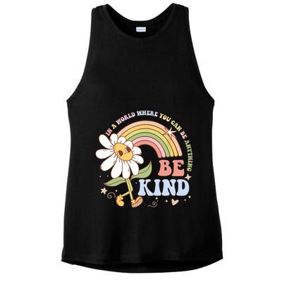 In A World Where You Can Be Anything Be Kind Kindness Ladies PosiCharge Tri-Blend Wicking Tank