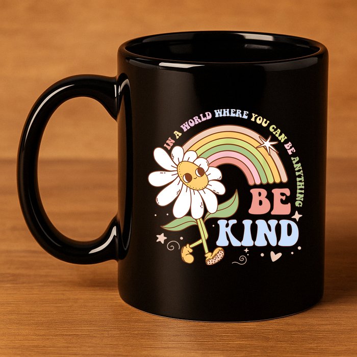 In A World Where You Can Be Anything Be Kind Kindness 11oz C Handle Ceramic Mug