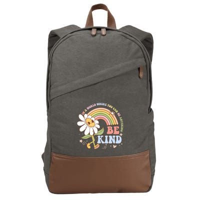 In A World Where You Can Be Anything Be Kind Kindness Cotton Canvas Backpack