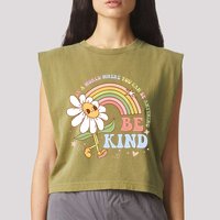 In A World Where You Can Be Anything Be Kind Kindness Garment-Dyed Women's Muscle Tee