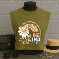 In A World Where You Can Be Anything Be Kind Kindness Garment-Dyed Women's Muscle Tee