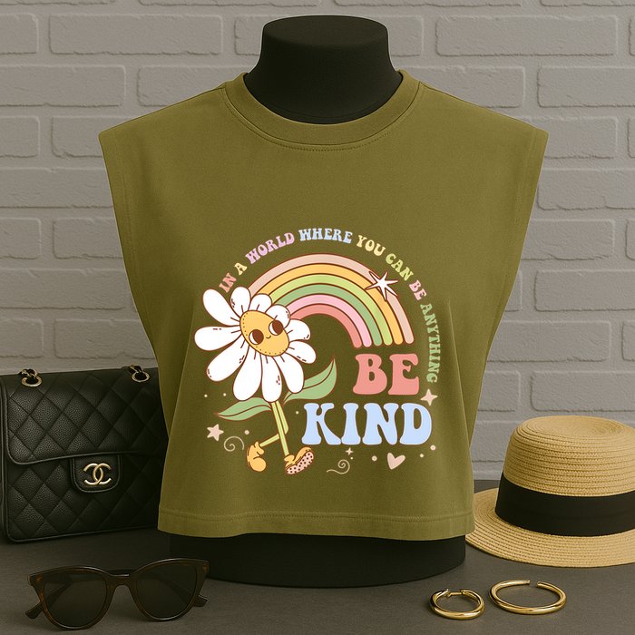 In A World Where You Can Be Anything Be Kind Kindness Garment-Dyed Women's Muscle Tee