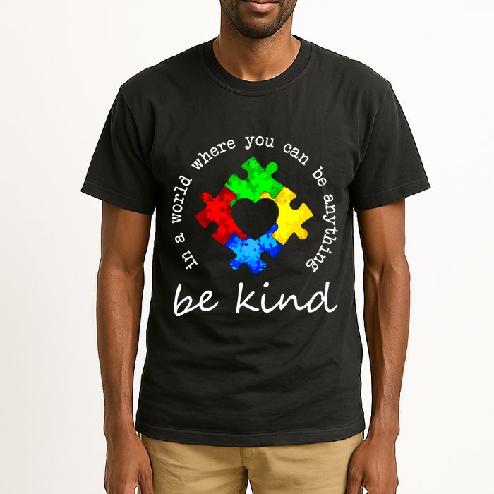 In A World Where You Can Be Anything Be Kind Autism Puzzle Tall T-Shirt