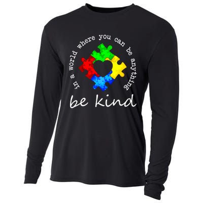 In A World Where You Can Be Anything Be Kind Autism Puzzle Cooling Performance Long Sleeve Crew