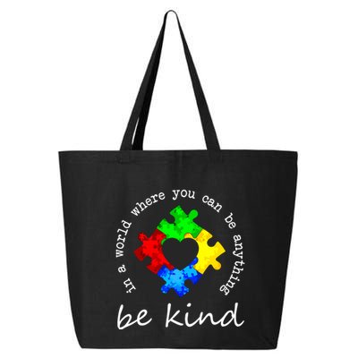 In A World Where You Can Be Anything Be Kind Autism Puzzle 25L Jumbo Tote