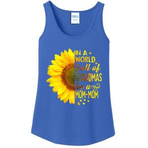 In A World Full Of Grandmas Be Momgiftmom Sunflower Gift Ladies Essential Tank