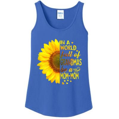 In A World Full Of Grandmas Be Momgiftmom Sunflower Gift Ladies Essential Tank