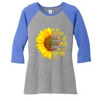 In A World Full Of Grandmas Be Momgiftmom Sunflower Gift Women's Tri-Blend 3/4-Sleeve Raglan Shirt