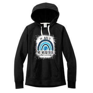 In April We Wear Blue Funny Puzzle Piece Autism Awareness Women's Fleece Hoodie