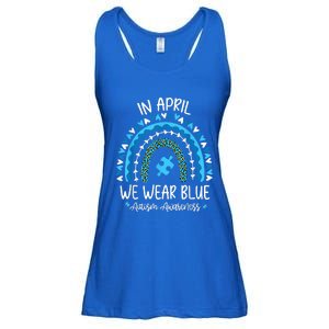 In April We Wear Blue Rainbow Autism Awareness Month Shirt Ladies Essential Flowy Tank