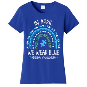 In April We Wear Blue Rainbow Autism Awareness Month Shirt Women's T-Shirt