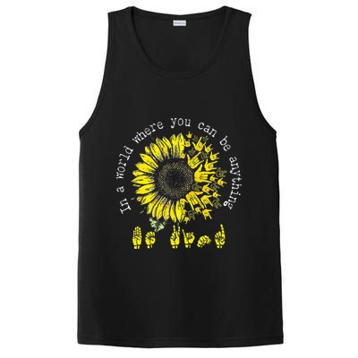 In A World Where You Can Be Anything Sunflower Deaf PosiCharge Competitor Tank