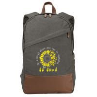 In A World Where You Can Be Anything Sunflower Deaf Cotton Canvas Backpack
