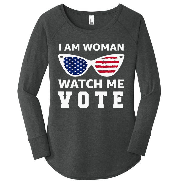 I Am Woman Watch Me Vote Women's Perfect Tri Tunic Long Sleeve Shirt