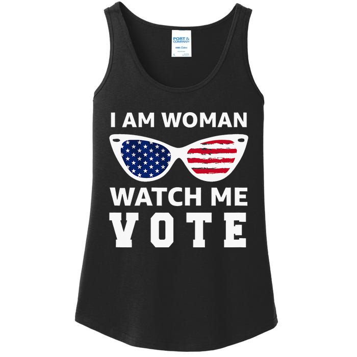 I Am Woman Watch Me Vote Ladies Essential Tank