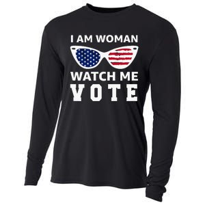 I Am Woman Watch Me Vote Cooling Performance Long Sleeve Crew