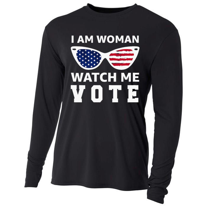 I Am Woman Watch Me Vote Cooling Performance Long Sleeve Crew