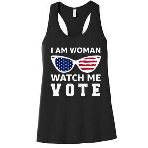 I Am Woman Watch Me Vote Women's Racerback Tank