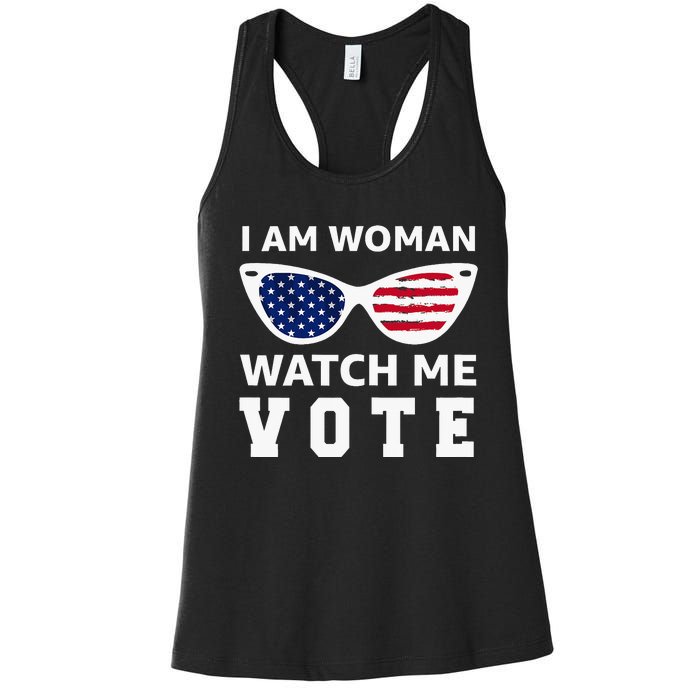 I Am Woman Watch Me Vote Women's Racerback Tank