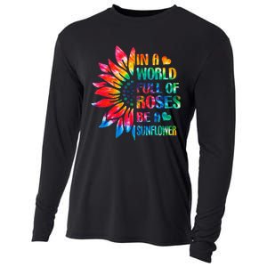 In A World Full Of Roses Be A Sunflower Tie Dye Cooling Performance Long Sleeve Crew