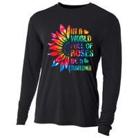 In A World Full Of Roses Be A Sunflower Tie Dye Cooling Performance Long Sleeve Crew