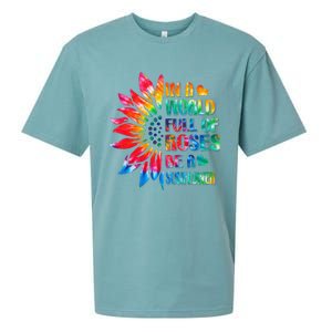 In A World Full Of Roses Be A Sunflower Tie Dye Sueded Cloud Jersey T-Shirt