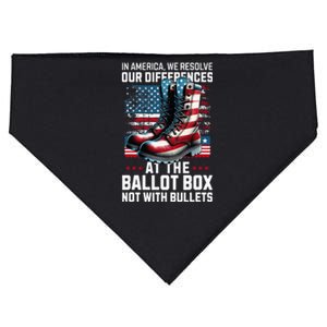 In America We Resolve Our Differences At The Ballot Box USA-Made Doggie Bandana