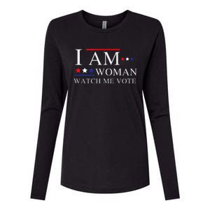 I Am Woman Watch Me Vote Election Day 2024 Womens Cotton Relaxed Long Sleeve T-Shirt