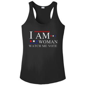 I Am Woman Watch Me Vote Election Day 2024 Ladies PosiCharge Competitor Racerback Tank