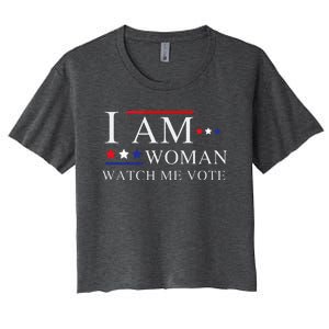 I Am Woman Watch Me Vote Election Day 2024 Women's Crop Top Tee