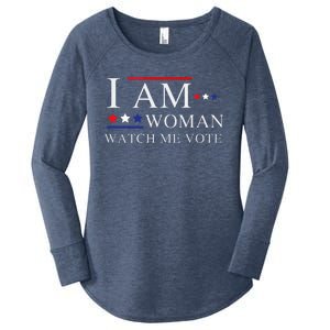 I Am Woman Watch Me Vote Election Day 2024 Women's Perfect Tri Tunic Long Sleeve Shirt