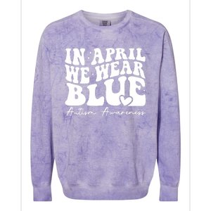 In April We Wear Blue Autism Awareness Colorblast Crewneck Sweatshirt