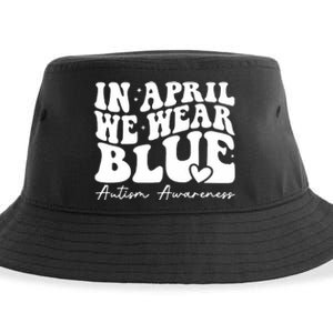 In April We Wear Blue Autism Awareness Sustainable Bucket Hat