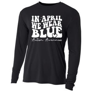 In April We Wear Blue Autism Awareness Cooling Performance Long Sleeve Crew