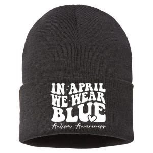 In April We Wear Blue Autism Awareness Sustainable Knit Beanie